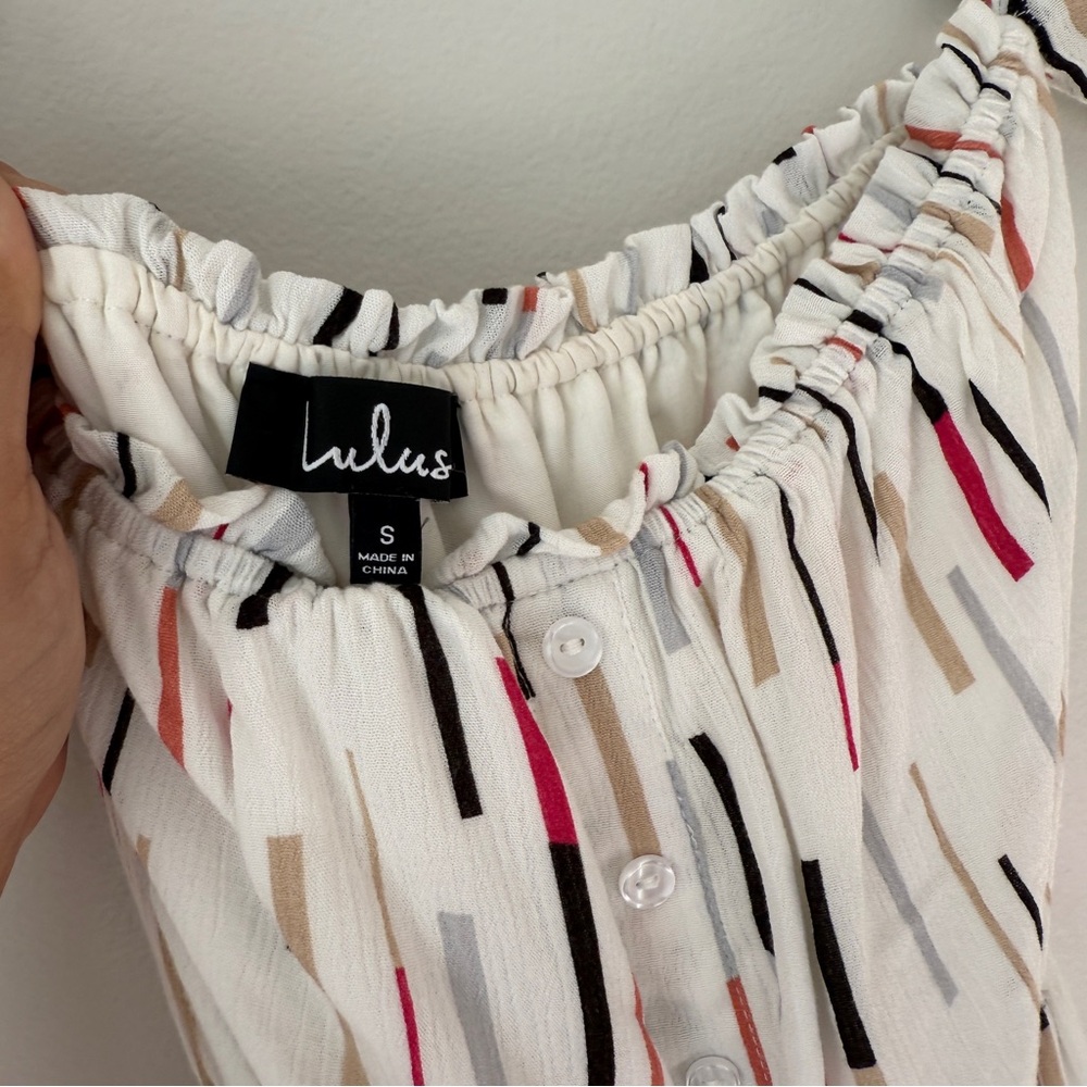 Lulu’s White Off‎ Shoulder Jumpsuit Sz S - Picture 6 of 11